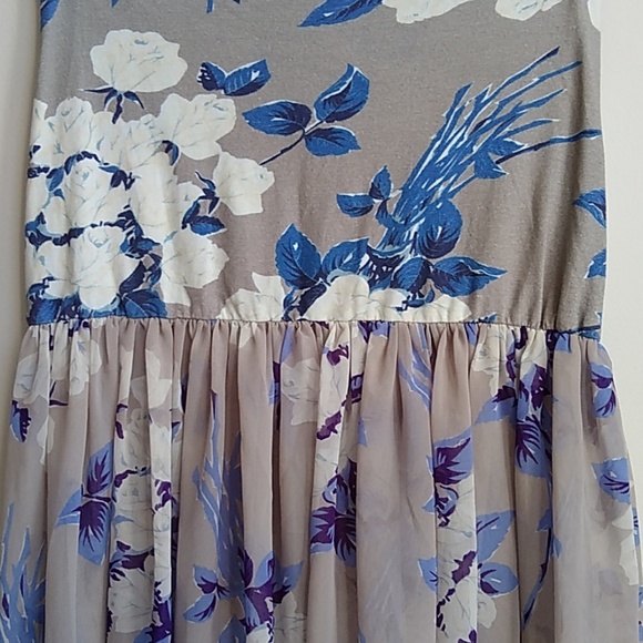 Free People Gray & Blue floral sheer yoga skirt M - Picture 2 of 5